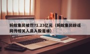 蚂蚁集团被罚71.23亿元（蚂蚁集团辟谣网传相关人员入股是谁）