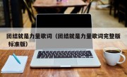 团结就是力量歌词（团结就是力量歌词完整版 标准版）