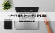 cctv5节目表（cctv5节目表电视猫）