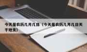 今天是农历几月几日（今天是农历几月几日天干地支）