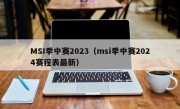 MSI季中赛2023（msi季中赛2024赛程表最新）