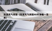 乐清天气预报（乐清天气预报40天准确一览表）