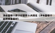 净水器哪个牌子好最新十大排名（净水器哪个品牌质量最好）