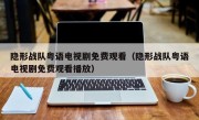隐形战队粤语电视剧免费观看（隐形战队粤语电视剧免费观看播放）