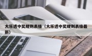 大乐透中奖规则表格（大乐透中奖规则表格最新）