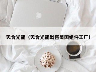 天合光能（天合光能出售美国组件工厂）