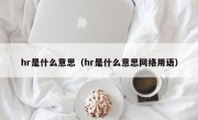 hr是什么意思（hr是什么意思网络用语）