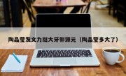 陶晶莹发文力挺大牙郭源元（陶晶莹多大了）