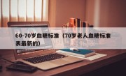 60-70岁血糖标准（70岁老人血糖标准表最新的）
